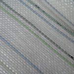 Gray runner with colored stripes
